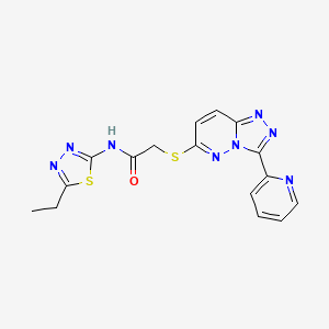 N-(5-Ethyl-1,3,4-thiadiazol-2-YL)-2-{[3-(pyridin-2-YL)-[1,2,4]triazolo[4,3-B]pyridazin-6-YL]sulfanyl}acetamide