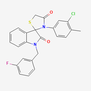 molecular formula C24H18ClFN2O2S B11284701 3'-(3-Chloro-4-methylphenyl)-1-[(3-fluorophenyl)methyl]-1,2-dihydrospiro[indole-3,2'-[1,3]thiazolidine]-2,4'-dione 