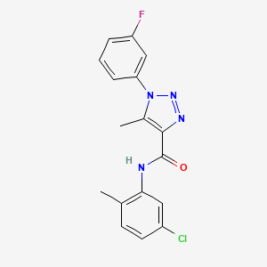 molecular formula C17H14ClFN4O B11284709 N-(5-chloro-2-methylphenyl)-1-(3-fluorophenyl)-5-methyl-1H-1,2,3-triazole-4-carboxamide 