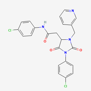 N-(4-chlorophenyl)-2-[1-(4-chlorophenyl)-2,5-dioxo-3-(pyridin-3-ylmethyl)imidazolidin-4-yl]acetamide