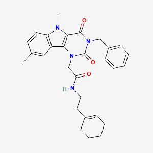 2-(3-benzyl-5,8-dimethyl-2,4-dioxo-2,3,4,5-tetrahydro-1H-pyrimido[5,4-b]indol-1-yl)-N-[2-(cyclohex-1-en-1-yl)ethyl]acetamide