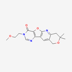 14-(2-methoxyethyl)-5,5-dimethyl-6,17-dioxa-2,12,14-triazatetracyclo[8.7.0.03,8.011,16]heptadeca-1(10),2,8,11(16),12-pentaen-15-one