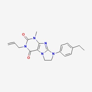 molecular formula C19H21N5O2 B11284741 8-(4-ethylphenyl)-1-methyl-3-(prop-2-en-1-yl)-7,8-dihydro-1H-imidazo[2,1-f]purine-2,4(3H,6H)-dione 