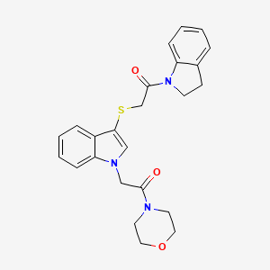 1-(indolin-1-yl)-2-((1-(2-morpholino-2-oxoethyl)-1H-indol-3-yl)thio)ethanone