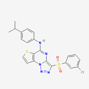 3-[(3-chlorophenyl)sulfonyl]-N-[4-(propan-2-yl)phenyl]thieno[2,3-e][1,2,3]triazolo[1,5-a]pyrimidin-5-amine