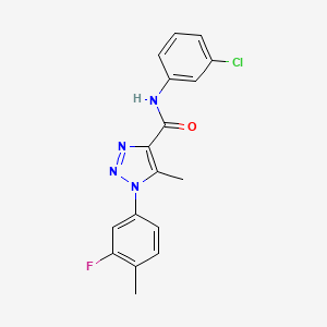 molecular formula C17H14ClFN4O B11284846 N-(3-chlorophenyl)-1-(3-fluoro-4-methylphenyl)-5-methyl-1H-1,2,3-triazole-4-carboxamide 