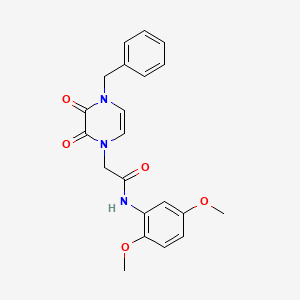 molecular formula C21H21N3O5 B11284849 2-(4-benzyl-2,3-dioxo-1,2,3,4-tetrahydropyrazin-1-yl)-N-(2,5-dimethoxyphenyl)acetamide 