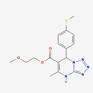 molecular formula C16H19N5O3S B11284858 2-Methoxyethyl 5-methyl-7-[4-(methylsulfanyl)phenyl]-4,7-dihydrotetrazolo[1,5-a]pyrimidine-6-carboxylate 