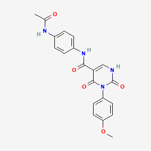 molecular formula C20H18N4O5 B11284874 N-(4-acetamidophenyl)-3-(4-methoxyphenyl)-2,4-dioxo-1,2,3,4-tetrahydropyrimidine-5-carboxamide 