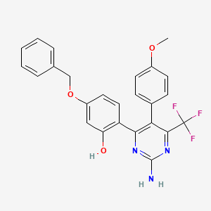 2-[2-Amino-5-(4-methoxyphenyl)-6-(trifluoromethyl)pyrimidin-4-yl]-5-(benzyloxy)phenol