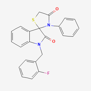 molecular formula C23H17FN2O2S B11284899 1-[(2-Fluorophenyl)methyl]-3'-phenyl-1,2-dihydrospiro[indole-3,2'-[1,3]thiazolidine]-2,4'-dione 