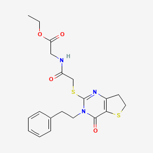 Ethyl 2-(2-((4-oxo-3-phenethyl-3,4,6,7-tetrahydrothieno[3,2-d]pyrimidin-2-yl)thio)acetamido)acetate