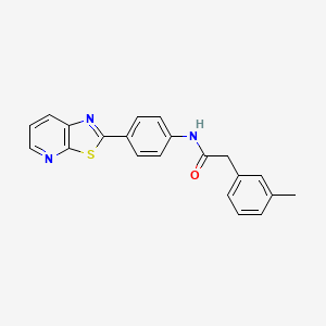 molecular formula C21H17N3OS B11284927 2-(3-Methylphenyl)-N-(4-{[1,3]thiazolo[5,4-B]pyridin-2-YL}phenyl)acetamide 