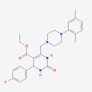 Ethyl 6-{[4-(2,5-dimethylphenyl)piperazin-1-yl]methyl}-4-(4-fluorophenyl)-2-oxo-1,2,3,4-tetrahydropyrimidine-5-carboxylate