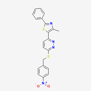 4-Methyl-5-(6-((4-nitrobenzyl)thio)pyridazin-3-yl)-2-phenylthiazole