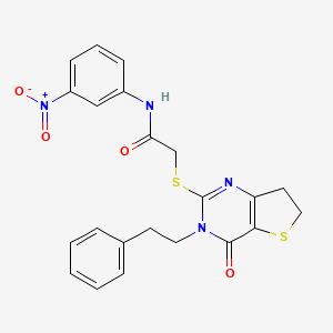 N-(3-nitrophenyl)-2-((4-oxo-3-phenethyl-3,4,6,7-tetrahydrothieno[3,2-d]pyrimidin-2-yl)thio)acetamide