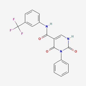 molecular formula C18H12F3N3O3 B11284965 2,4-dioxo-3-phenyl-N-[3-(trifluoromethyl)phenyl]-1,2,3,4-tetrahydropyrimidine-5-carboxamide 