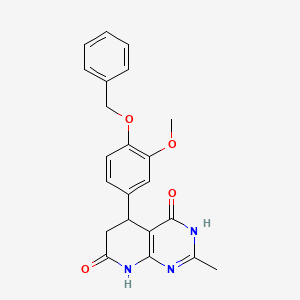 molecular formula C22H21N3O4 B11284977 5-[4-(benzyloxy)-3-methoxyphenyl]-7-hydroxy-2-methyl-5,6-dihydropyrido[2,3-d]pyrimidin-4(3H)-one 