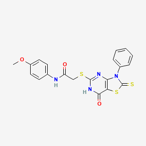 N-(4-methoxyphenyl)-2-((7-oxo-3-phenyl-2-thioxo-2,3,6,7-tetrahydrothiazolo[4,5-d]pyrimidin-5-yl)thio)acetamide