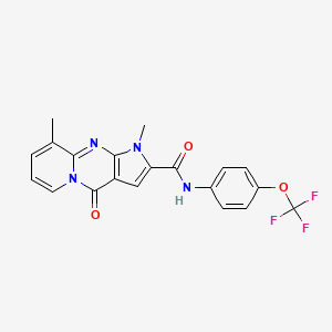 1,9-Dimethyl-4-oxo-N~2~-[4-(trifluoromethoxy)phenyl]-1,4-dihydropyrido[1,2-A]pyrrolo[2,3-D]pyrimidine-2-carboxamide