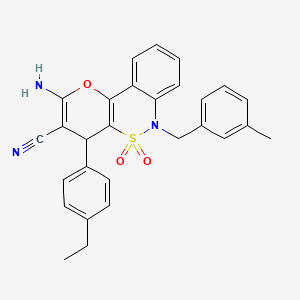 2-Amino-4-(4-ethylphenyl)-6-(3-methylbenzyl)-4,6-dihydropyrano[3,2-c][2,1]benzothiazine-3-carbonitrile 5,5-dioxide