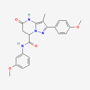 molecular formula C22H22N4O4 B11285148 5-hydroxy-N-(3-methoxyphenyl)-2-(4-methoxyphenyl)-3-methyl-6,7-dihydropyrazolo[1,5-a]pyrimidine-7-carboxamide 