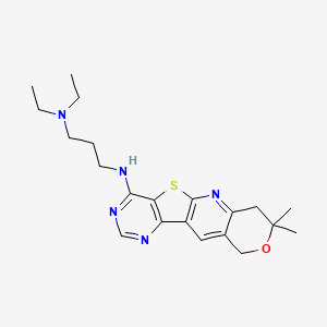 molecular formula C21H29N5OS B11285152 N-(5,5-dimethyl-6-oxa-17-thia-2,12,14-triazatetracyclo[8.7.0.03,8.011,16]heptadeca-1,3(8),9,11,13,15-hexaen-15-yl)-N',N'-diethylpropane-1,3-diamine 