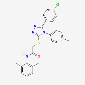 molecular formula C25H23ClN4OS B11285170 2-{[5-(4-chlorophenyl)-4-(4-methylphenyl)-4H-1,2,4-triazol-3-yl]sulfanyl}-N-(2,6-dimethylphenyl)acetamide CAS No. 477332-70-0