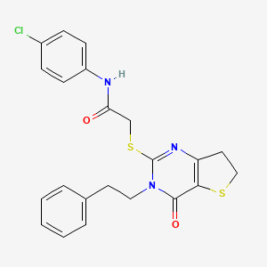 N-(4-chlorophenyl)-2-((4-oxo-3-phenethyl-3,4,6,7-tetrahydrothieno[3,2-d]pyrimidin-2-yl)thio)acetamide