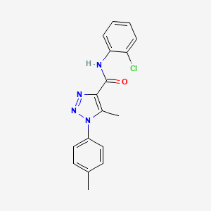 molecular formula C17H15ClN4O B11285195 N-(2-chlorophenyl)-5-methyl-1-(4-methylphenyl)-1H-1,2,3-triazole-4-carboxamide 