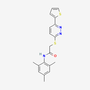 N-mesityl-2-((6-(thiophen-2-yl)pyridazin-3-yl)thio)acetamide