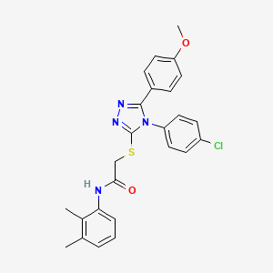 molecular formula C25H23ClN4O2S B11285217 2-{[4-(4-chlorophenyl)-5-(4-methoxyphenyl)-4H-1,2,4-triazol-3-yl]sulfanyl}-N-(2,3-dimethylphenyl)acetamide 