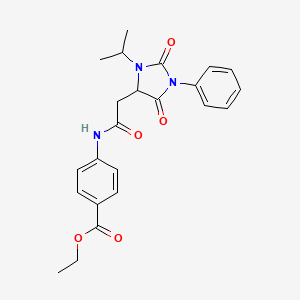 Ethyl 4-({[2,5-dioxo-1-phenyl-3-(propan-2-yl)imidazolidin-4-yl]acetyl}amino)benzoate