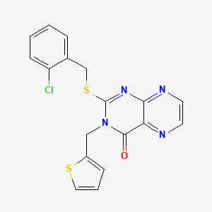 2-{[(2-Chlorophenyl)methyl]sulfanyl}-3-[(thiophen-2-yl)methyl]-3,4-dihydropteridin-4-one