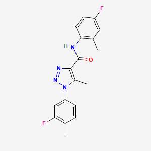 molecular formula C18H16F2N4O B11285246 1-(3-fluoro-4-methylphenyl)-N-(4-fluoro-2-methylphenyl)-5-methyl-1H-1,2,3-triazole-4-carboxamide 