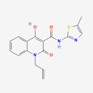 molecular formula C17H15N3O3S B11285261 4-hydroxy-N-(5-methyl-1,3-thiazol-2-yl)-2-oxo-1-(prop-2-en-1-yl)-1,2-dihydroquinoline-3-carboxamide 