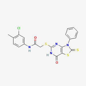 N-(3-chloro-4-methylphenyl)-2-((7-oxo-3-phenyl-2-thioxo-2,3,6,7-tetrahydrothiazolo[4,5-d]pyrimidin-5-yl)thio)acetamide