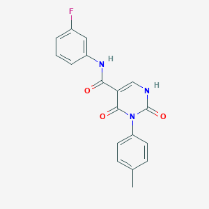 molecular formula C18H14FN3O3 B11285280 N-(3-fluorophenyl)-3-(4-methylphenyl)-2,4-dioxo-1,2,3,4-tetrahydropyrimidine-5-carboxamide 