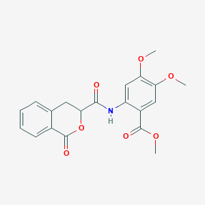 molecular formula C20H19NO7 B11285281 methyl 4,5-dimethoxy-2-{[(1-oxo-3,4-dihydro-1H-isochromen-3-yl)carbonyl]amino}benzoate 