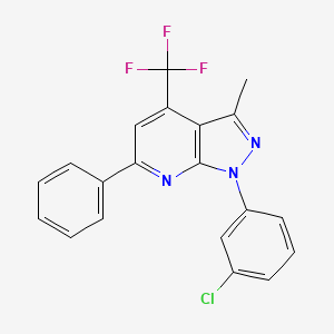 molecular formula C20H13ClF3N3 B11285291 1-(3-chlorophenyl)-3-methyl-6-phenyl-4-(trifluoromethyl)-1H-pyrazolo[3,4-b]pyridine 