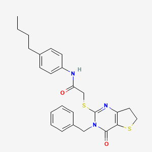 2-((3-benzyl-4-oxo-3,4,6,7-tetrahydrothieno[3,2-d]pyrimidin-2-yl)thio)-N-(4-butylphenyl)acetamide