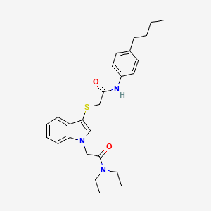 2-(3-((2-((4-butylphenyl)amino)-2-oxoethyl)thio)-1H-indol-1-yl)-N,N-diethylacetamide