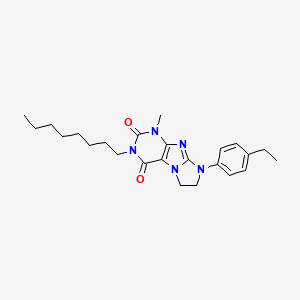 molecular formula C24H33N5O2 B11285334 6-(4-Ethylphenyl)-4-methyl-2-octyl-7,8-dihydropurino[7,8-a]imidazole-1,3-dione 