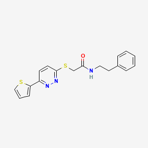 N-phenethyl-2-((6-(thiophen-2-yl)pyridazin-3-yl)thio)acetamide