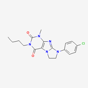 2-Butyl-6-(4-chlorophenyl)-4-methyl-7,8-dihydropurino[7,8-a]imidazole-1,3-dione