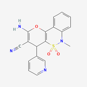 2-Amino-6-methyl-4-(pyridin-3-yl)-4,6-dihydropyrano[3,2-c][2,1]benzothiazine-3-carbonitrile 5,5-dioxide