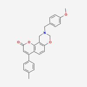 9-(4-methoxybenzyl)-4-(4-methylphenyl)-9,10-dihydro-2H,8H-chromeno[8,7-e][1,3]oxazin-2-one