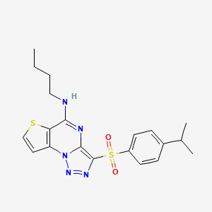 molecular formula C20H23N5O2S2 B11285389 N-butyl-3-(4-isopropylphenylsulfonyl)thieno[2,3-e][1,2,3]triazolo[1,5-a]pyrimidin-5-amine 