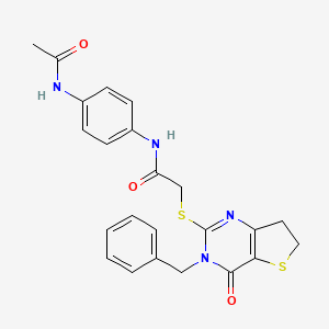 2-({3-Benzyl-4-oxo-3H,4H,6H,7H-thieno[3,2-D]pyrimidin-2-YL}sulfanyl)-N-(4-acetamidophenyl)acetamide