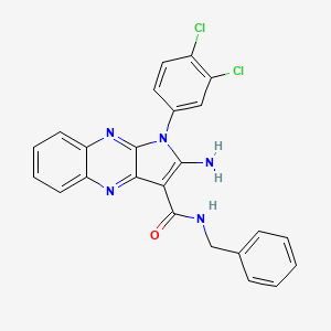 molecular formula C24H17Cl2N5O B11285423 2-amino-N-benzyl-1-(3,4-dichlorophenyl)-1H-pyrrolo[2,3-b]quinoxaline-3-carboxamide 